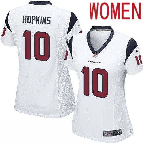 Women Houston Texans #10 DeAndre Hopkins White Nike Player Game NFL Jersey->women nfl jersey->Women Jersey